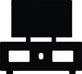 entertainment unit icon silhouette vector on transparent background