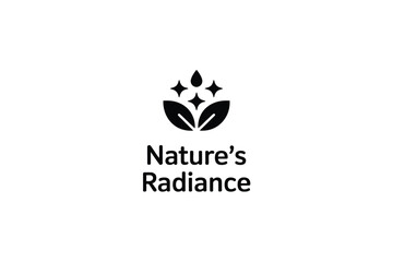 Elegant logo symbolizing natural beauty and organic growth with a radiant glow.