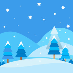 Naklejka premium winter landscape with trees