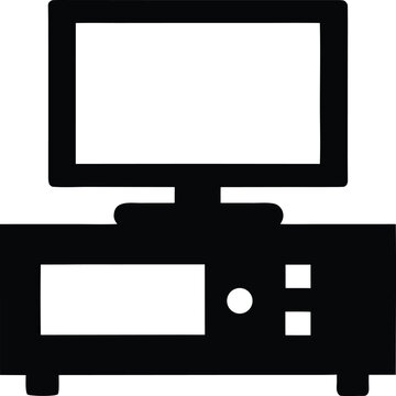tv stand icon silhouette vector on transparent background