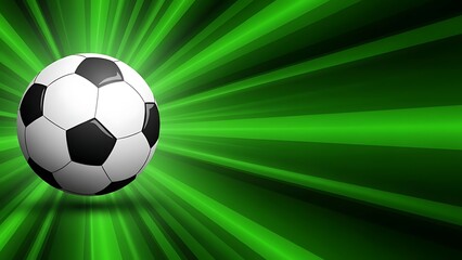 Naklejka premium Soccer ball with green radial background