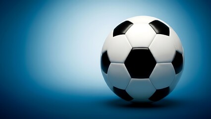 Naklejka premium A soccer ball on a blue background