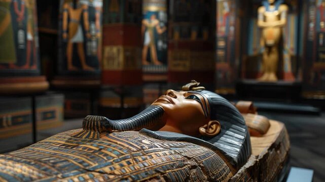 Video A detailed view of a female statue's face and neck, often used in decorative or historical contexts