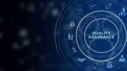 Business, Technology, Internet and network concept. Quality Assurance service guarantee standard. 3d illustration