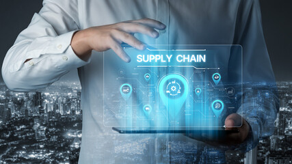 Supply chain processes with data-driven logistics, transportation, and distribution. enhances operations. Supply chain improves efficiency. Supply chain integrates logistics and delivery. Spline