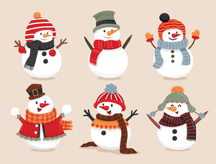 Cute Christmas Snowmen Collection