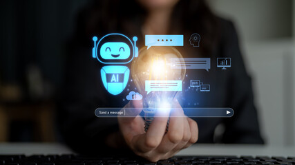 AI chatbot improves virtual assistant interaction. AI chatbot processes text, supports users, AI...