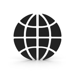Black Globe Web Icon Representing Internet Network