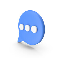 Rounded Blue Chat Bubble Icon With Typing Dots