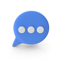 Blue Messaging Bubble Icon With Three Dots