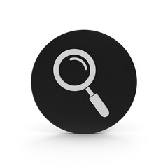 Black Circular Search Icon With Magnifier Symbol