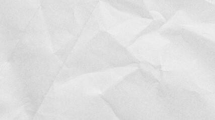 Crumpled paper texture black background. White wrinkled sheet. Overlay effect image