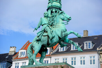 Fototapeta premium The equestrian statue of Bishop Absalon, founder of the city of Copenhagen, Denmark