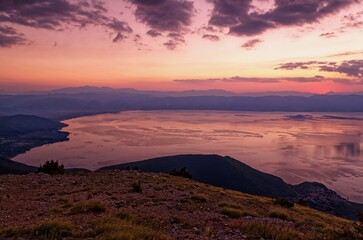 sunset in the mountains