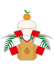 シンプルな鏡餅のイラスト