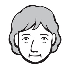 モノクロアイコン_人物・シニア・外国人・国籍