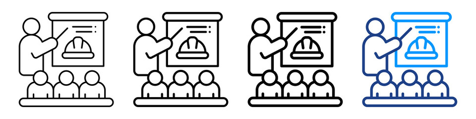 Training Icon Different Style Outline Collection Set.