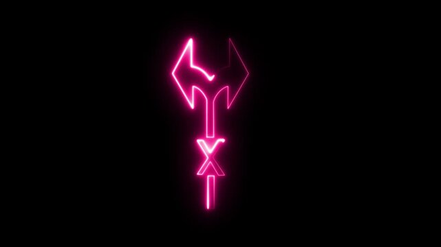 Futuristic glowing arrow black background, thin line, video.