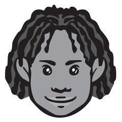 モノクロアイコン_人物・女性・外国人・国籍