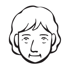 【線画】アイコン_人物・シニア・外国人・国籍