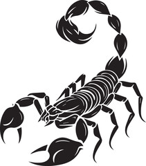 Black Scorpion Tribal Silhouette Vector Illustration Isolated on White Background