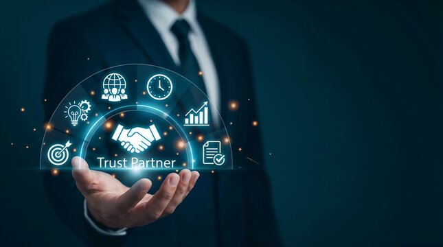 businessman touching virtual screen - Powered by Adobe