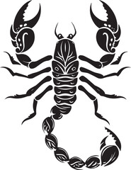 Black Scorpion Tribal Silhouette Vector Illustration Isolated on White Background