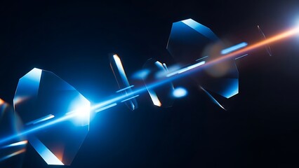 Laser beam intersecting crystal structures