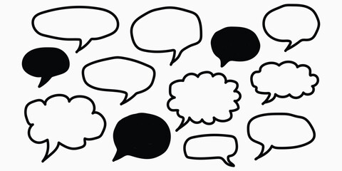 Speech bubbles isolated on transparent background