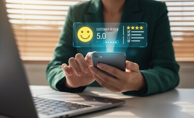 businessman pushing a button on a virtual screen