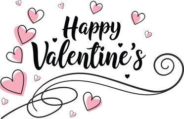 Happy valentine's day greeting with hearts