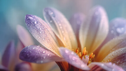 Fototapeta premium Morning Dew Drops on Flower Petals 1