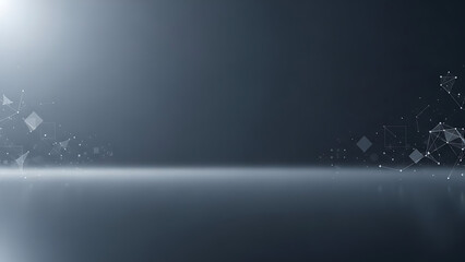 Abstract Technology Network Structure Background With Glowing Light and Geometric Shapes