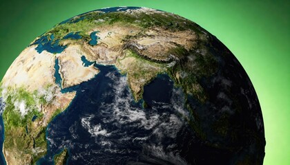 Planet earth showing Europe, Africa, and Asia from space. Global geography, travel, and environmental awareness concept for educational use.