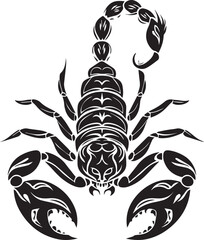 Black Scorpion Tribal Silhouette Vector Illustration Isolated on White Background