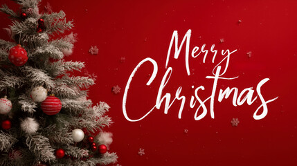 Fototapeta na wymiar Postal de Merry Christmas para felicitaciones de Navidad