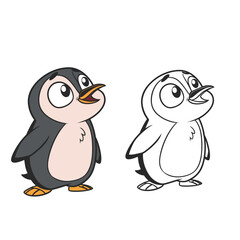 Fototapeta premium coloring book for kid penguin vector