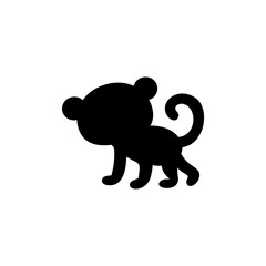 Monkey silhouette cartoon illustration