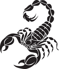 Black Scorpion Tribal Silhouette Vector Illustration Isolated on White Background
