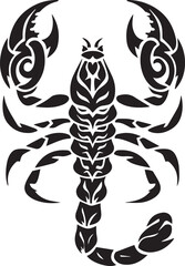Black Scorpion Tribal Silhouette Vector Illustration Isolated on White Background