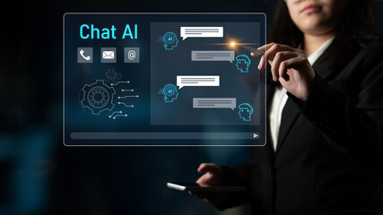 AI chatbot interface facilitates communication, chatbot, and AI interaction for automated user support and information exchange Latch