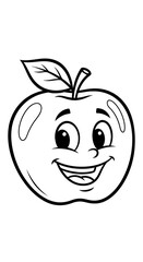 Cheerful smiling laptop cartoon character art illustration on white background, ideal for coloring pages and kids' activities