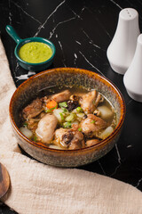 Hearty Chicken Stew with Vegetables.