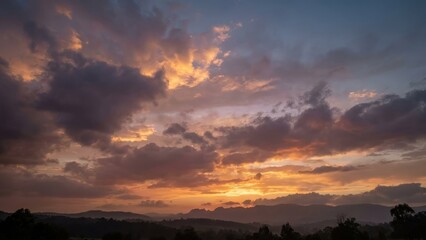 sunset in the mountains