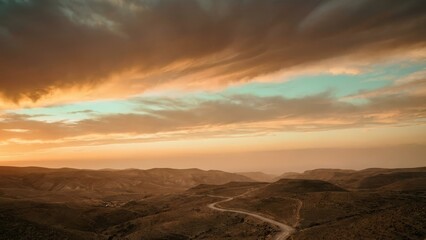 sunset in the mountains