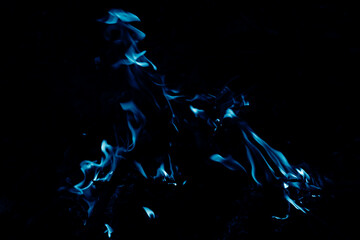 Captivating Blue Flames Illuminating the Darkness of Night