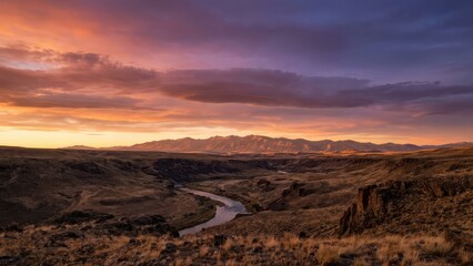 sunset over the mountains