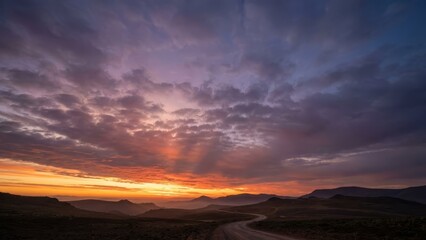 sunset over the mountains