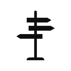 signpost icon in flat style on white. vector Illustration
