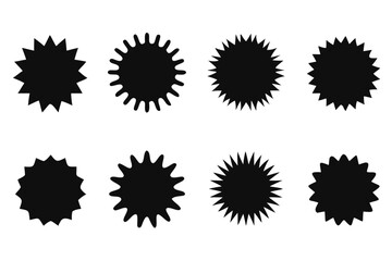 Set of sale sticker, price tag, quality mark, Black icons on white background, vector Illustration